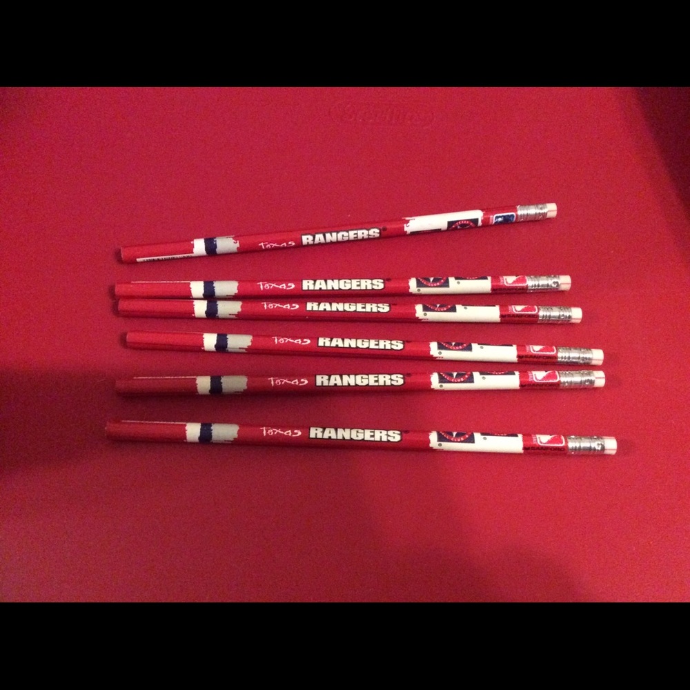 Lot of 6 new Texas Rangers baseball pencils